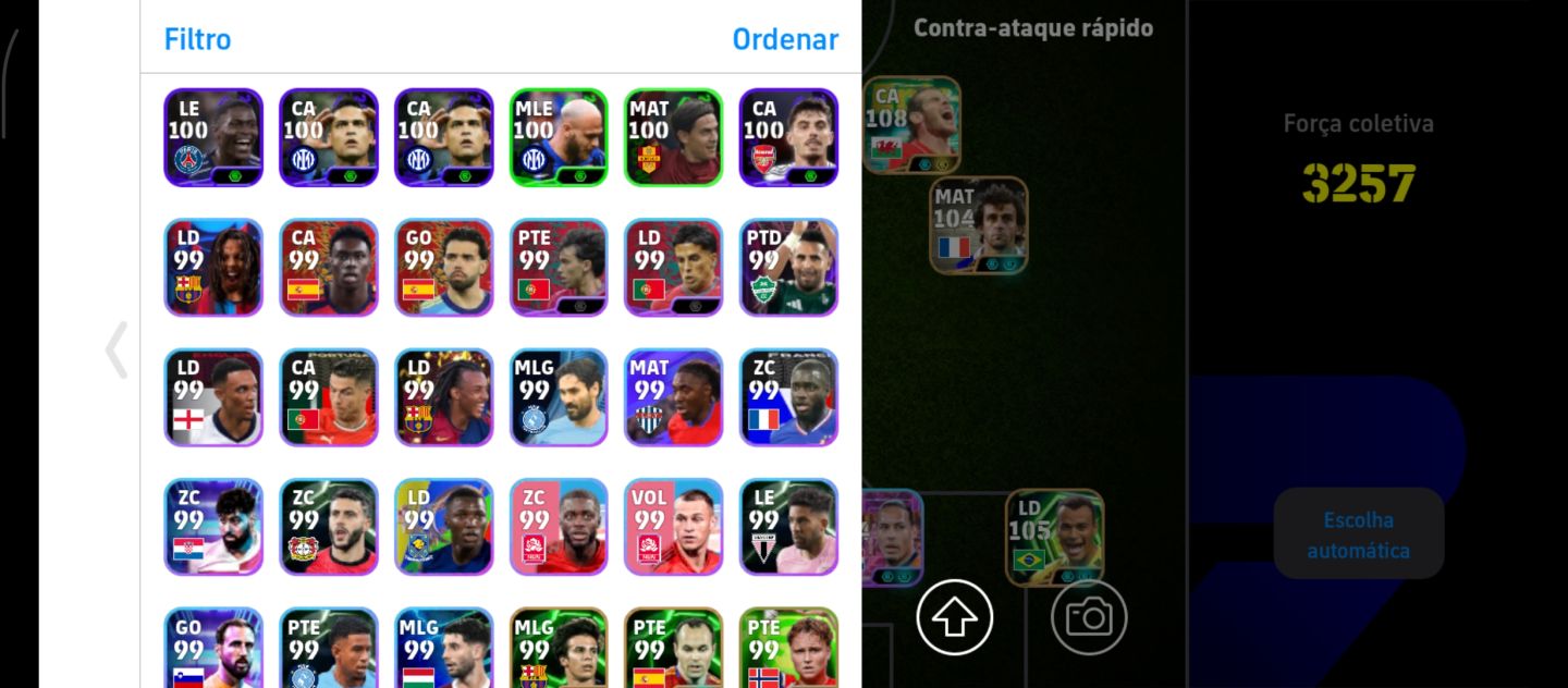 CONTA EFOOTBALL COM 3257 DE FORÇA COLETIVA FULL ATAQUE