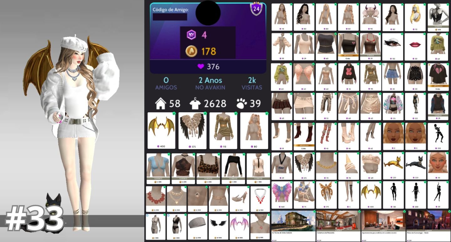 Avakin Life Contas | Conta Avakin Rara com Crowns, Roupas e Itens Exclusivos