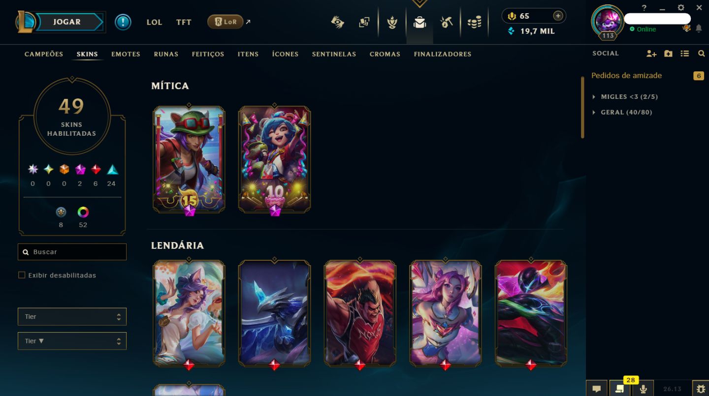 Conta LoL FA | Main Suporte: Lulu, Seraphine, Lux, Janna | Full Acesso