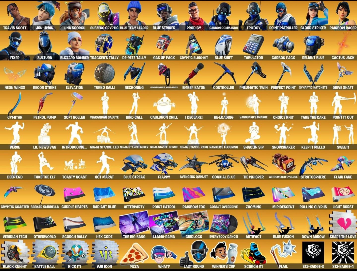 Fortnite Og |Travis Scott | The Paradigm | Aerial Assault Bomber | 230 Skins