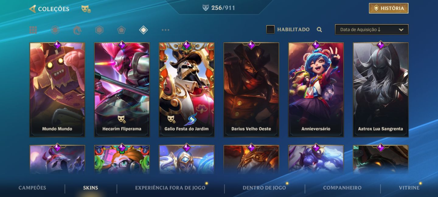 Conta Wild Rift - 257 Skin Nvl:380 (Primeiros Passes) Rara