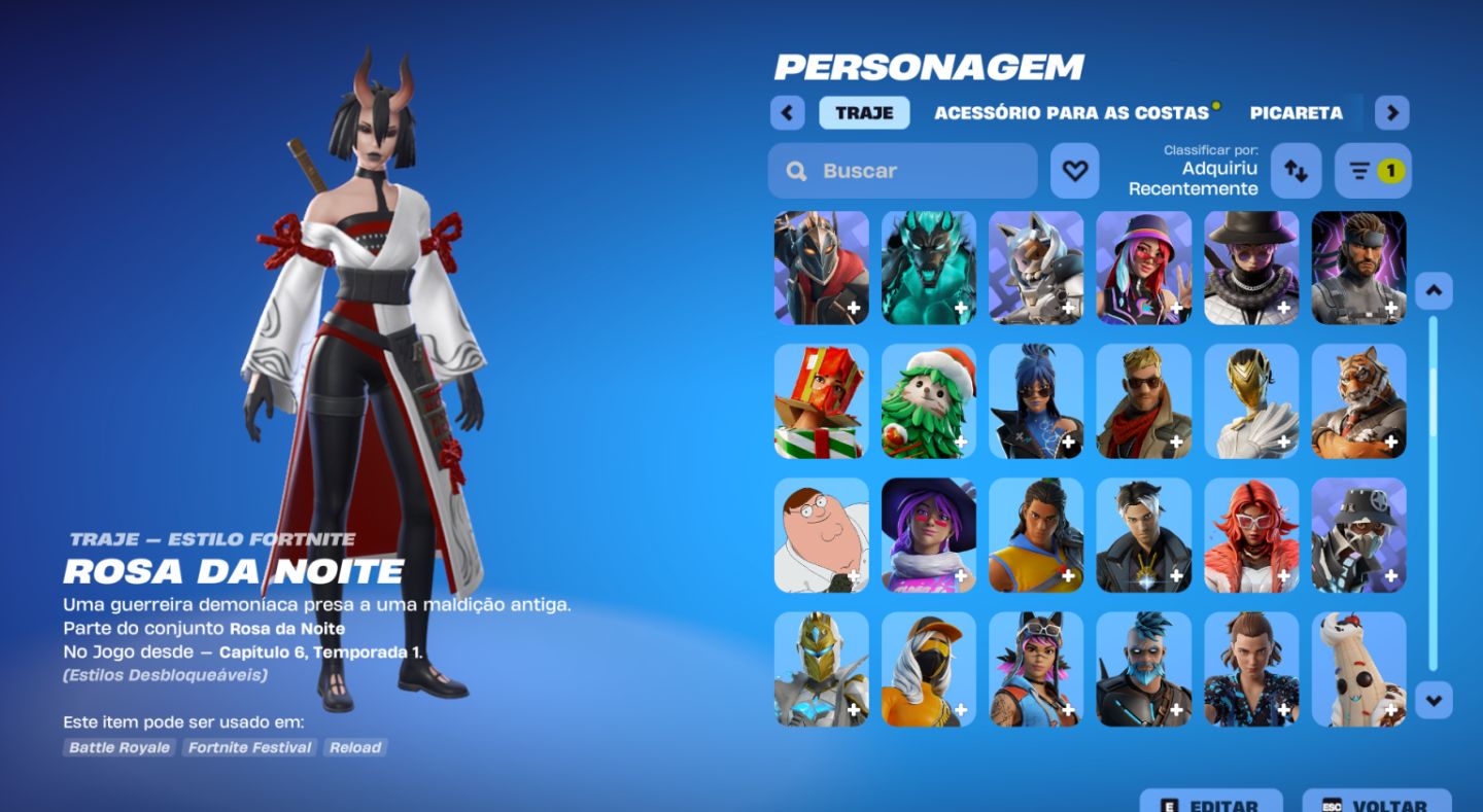 CONTA DE FORTNITE COM MAIS DE 150 skins !