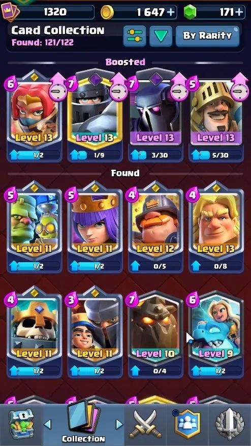 CONTA CLASH ROYALE 8.200+ TROFÉUS | 121/122 CARTAS | MEGA CAVALEIRO LVL 13