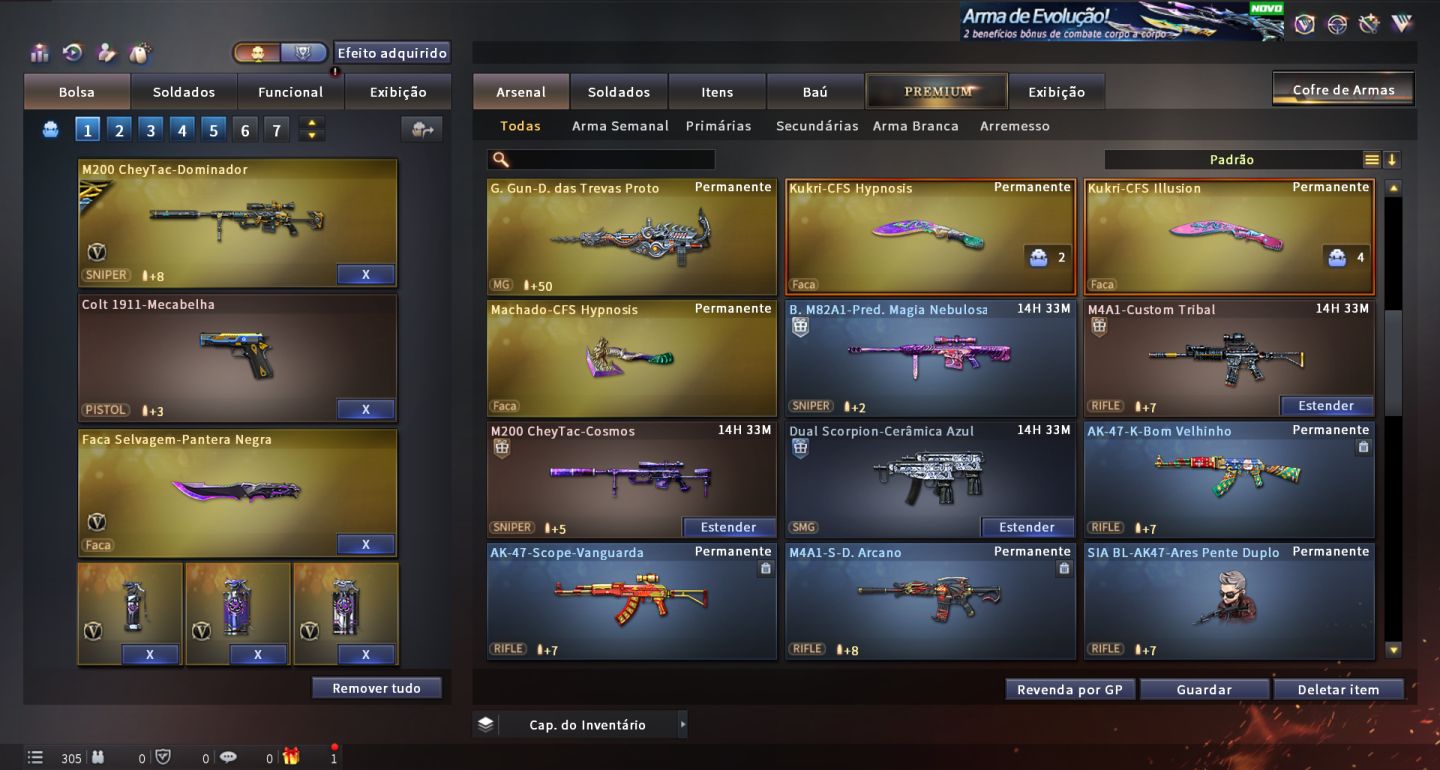 Conta crossfire, vip e variantes de vip