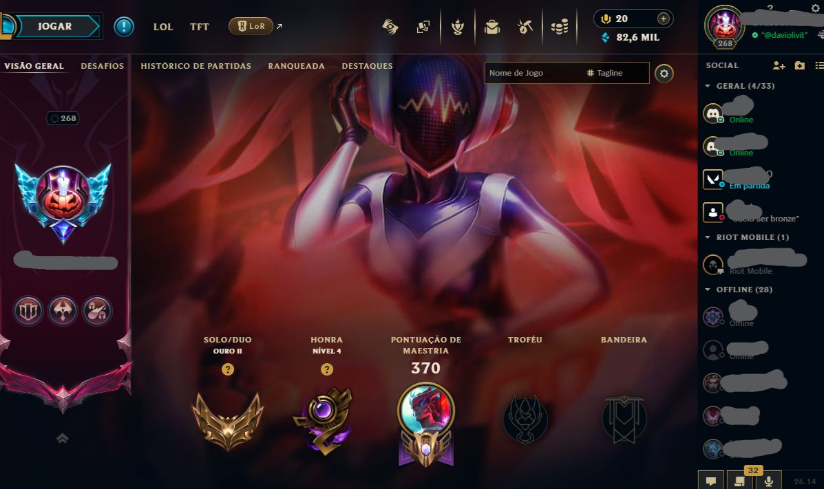 MINHA CONTA PARA TER UMA AJUDA!! tenho a skin dj sona e croma mitico do zed