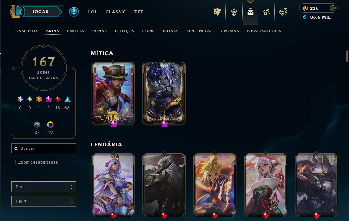 2 Conta League of Legends nivel 465-492 / Mestre - Desafiante