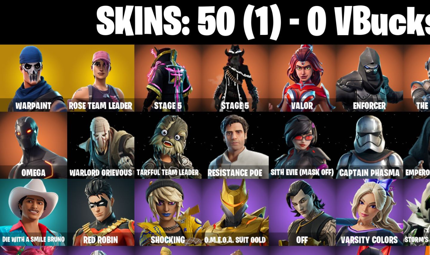 50 skins | OG STW Omega Tidy Atemporal conta segura !