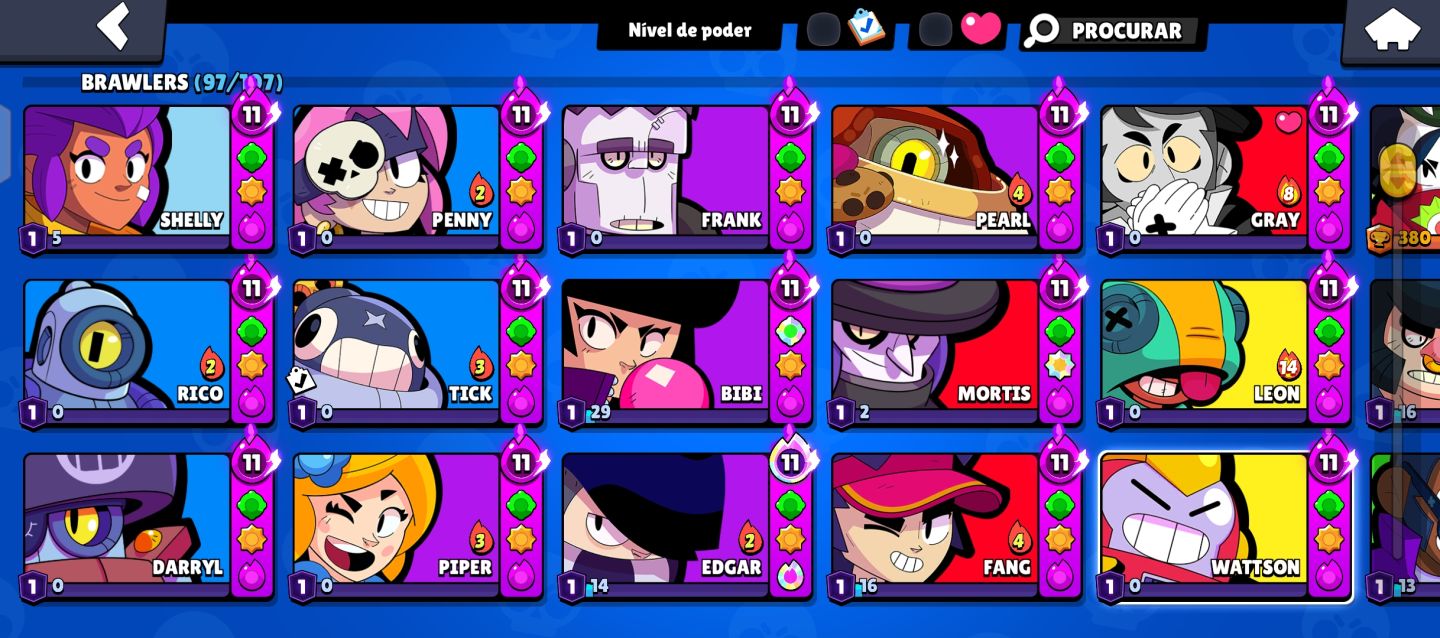 Conta Brawl Stars Antiga | Skins Raras | 29 Nvl 11 | 16 Hipercargas