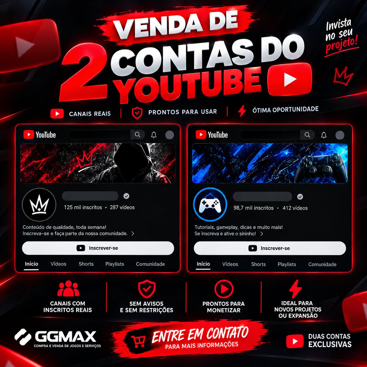 Exclusive Bundle: 2 Gaming/Minecraft Channels