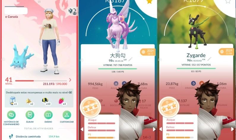 CONTA POKEMON GO LEVEL 41 | 33 LENDARIO | 37 BRILHANTE | ZYGARD IV 96