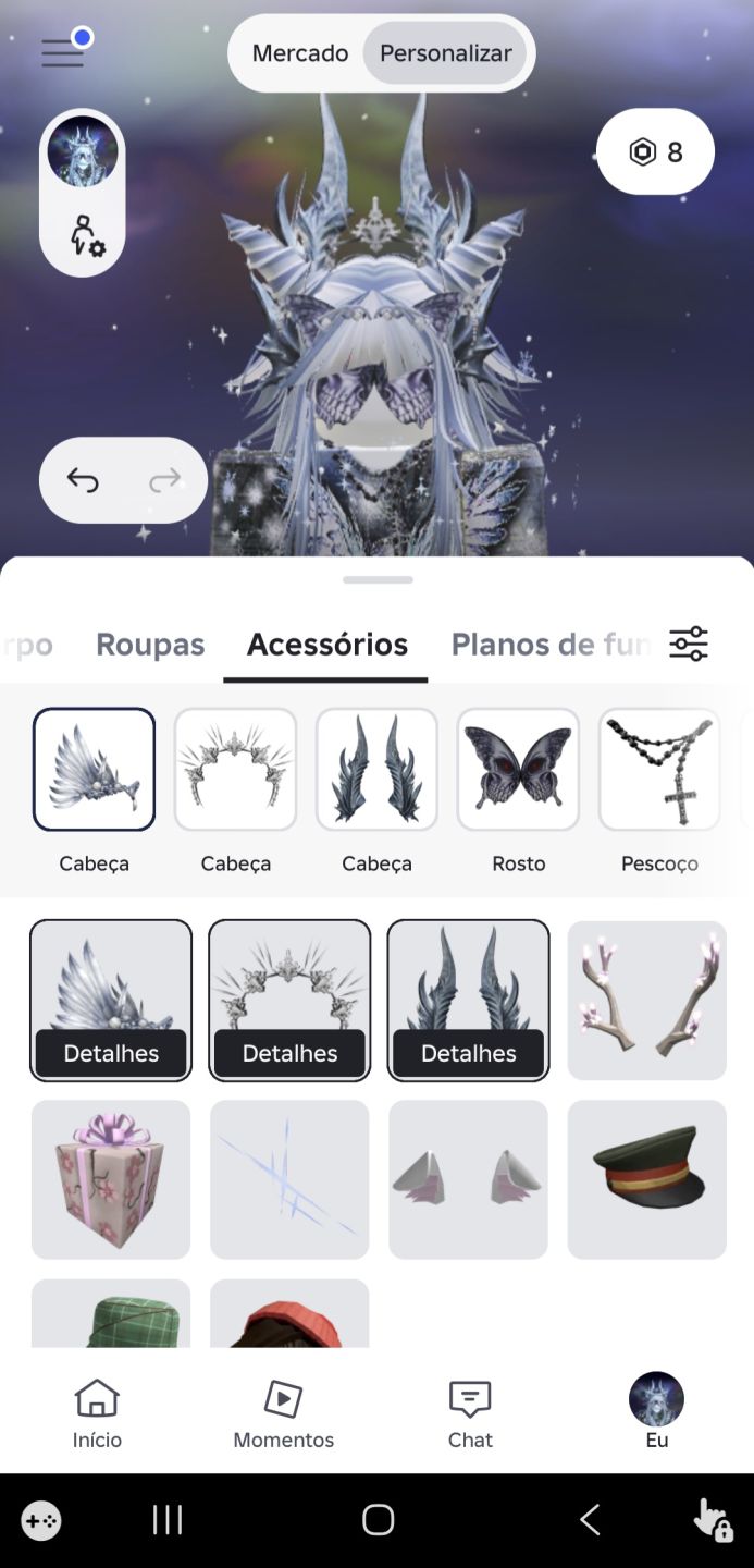 Conta Roblox, muito upada no anime vanguards