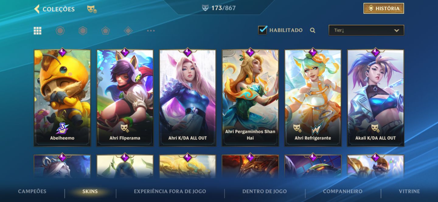 CONTA WILD RIFT COM SKIN PRESTÍGIO E CROMAS MÍTICOS + 180 SKIN TOTAIS