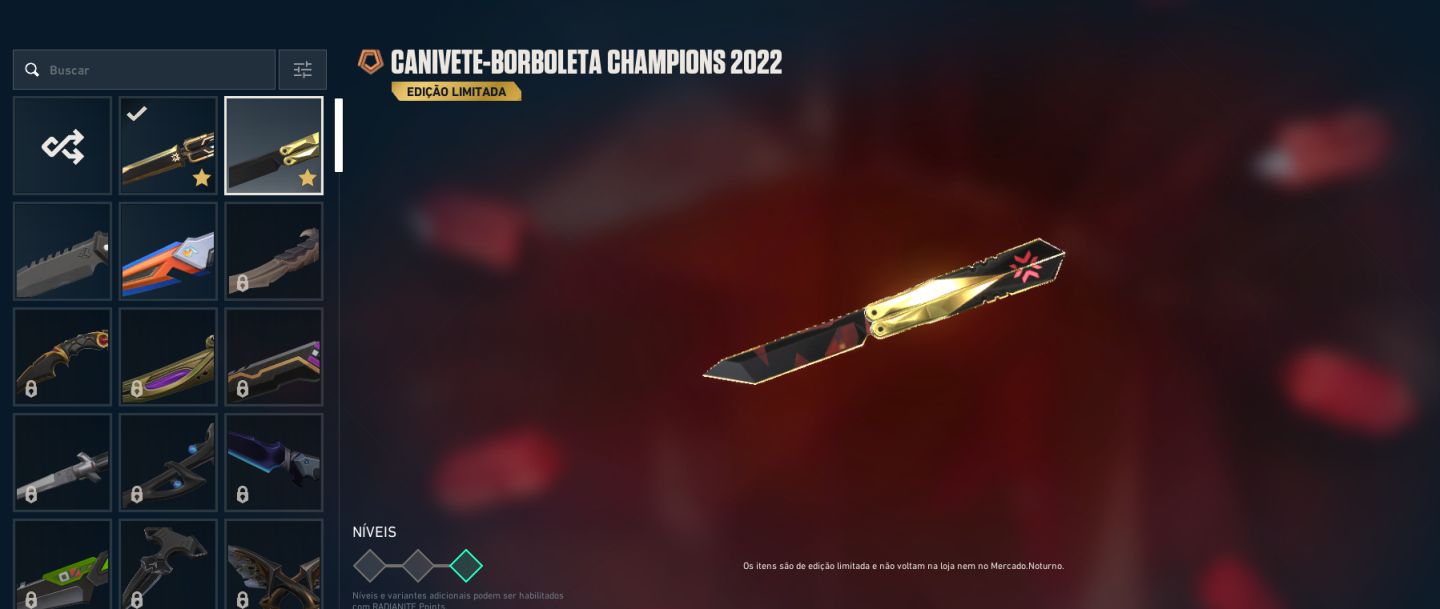 Conta valorant com skins Champions 2022