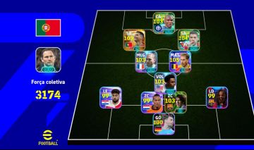 CONTA eFOOTBALL CR7 107! FORÇA 3174 + DE BRUYNE 105 COM DOIS BIG TIME!!