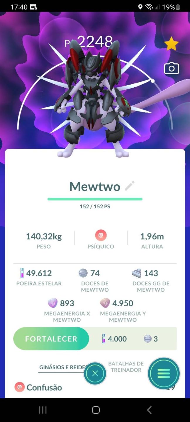Conta muito rara de pokemon go(Com mega Mewtwo com fundo 100% e Mewtwo armadura)