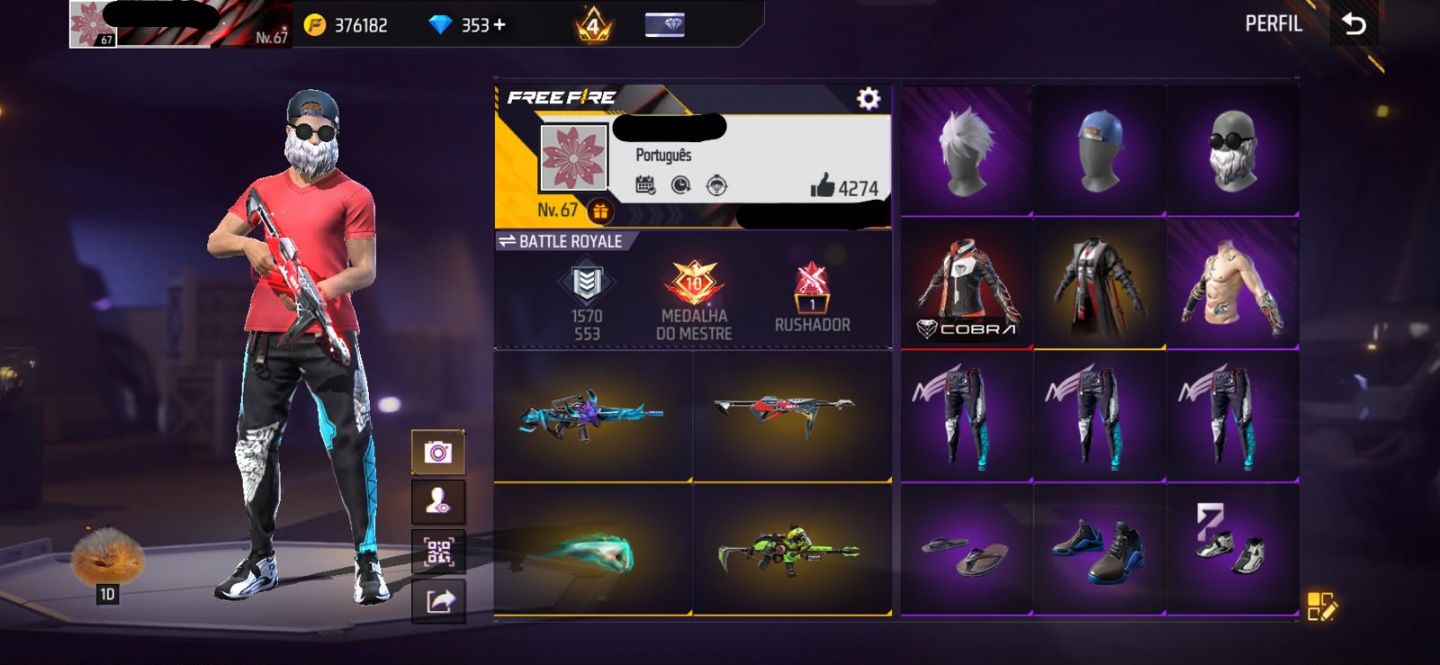 Conta free fire gemada rara com entrada punho angelical troca nick barbinha