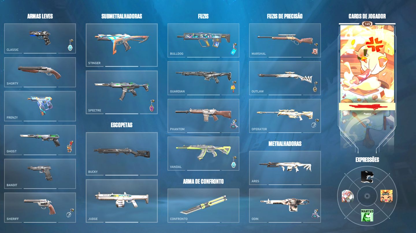 Conta valorant com skin de faca vandal e phantom