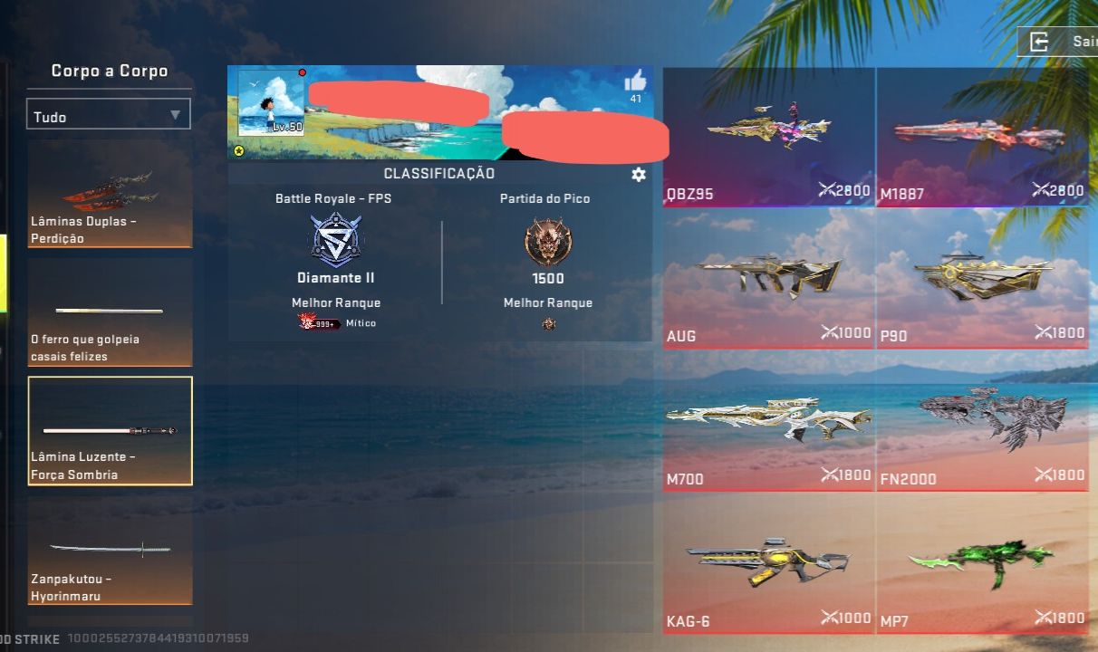 Conta bloodstrike, único dono cheia de skin (Armas, Facas,Strikers,2 Evos)$