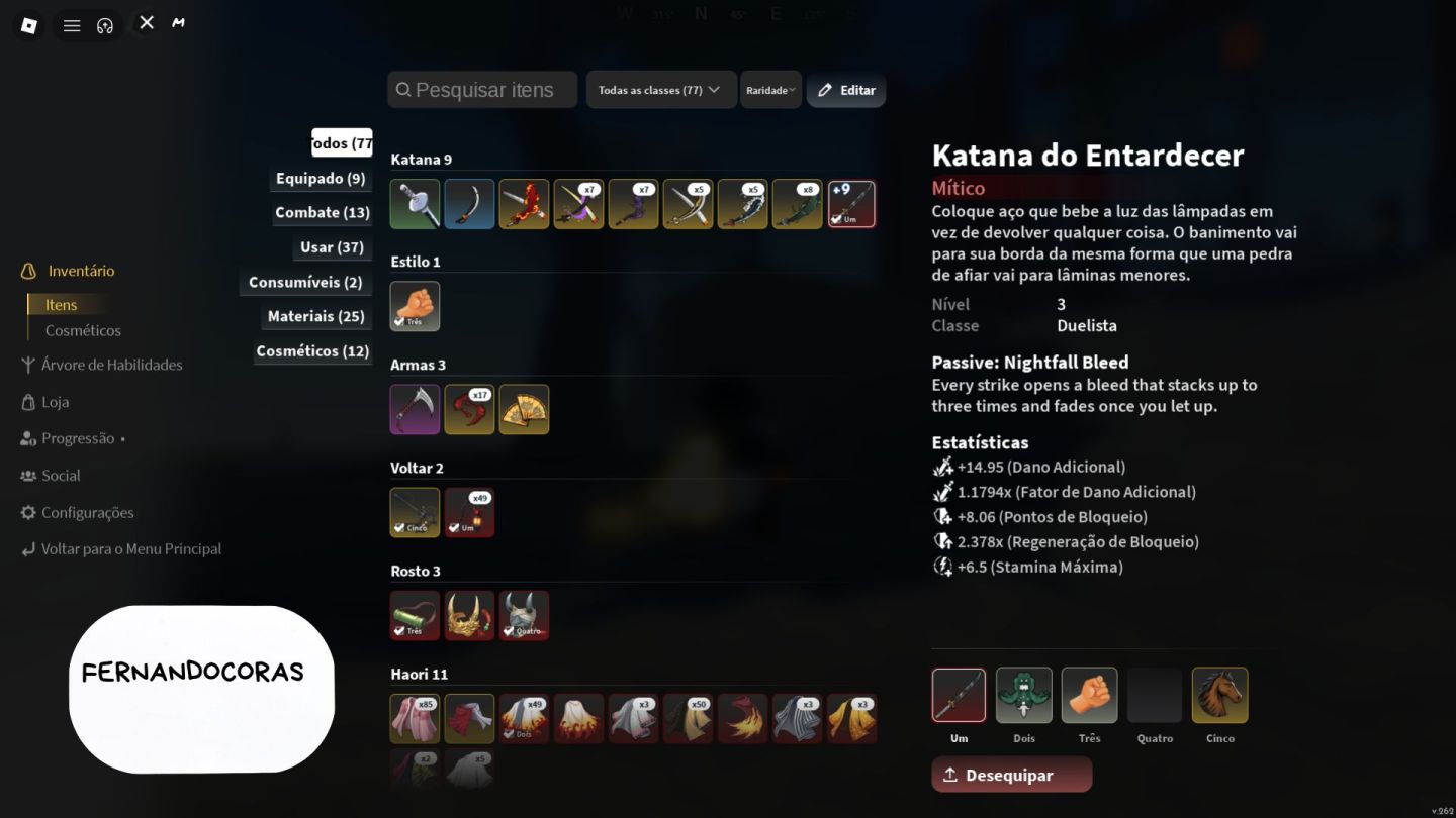 [Slayers 2, Project Slayer 2] Conta Level Max com Clã Mítico Agtsuma+ Nightfall