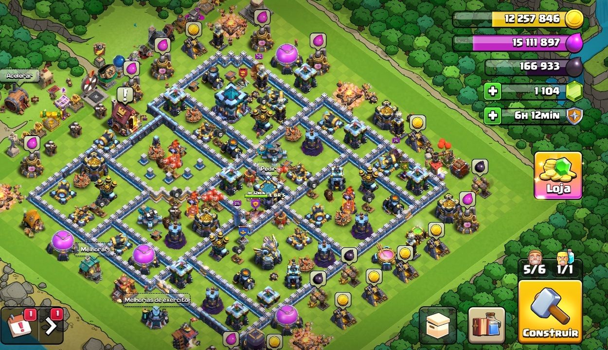 CLASH OF CLANS CV13 | 6 CONSTRUTORES + SKIN LENDÁRIA RAINHA +PREÇO BAIXO!