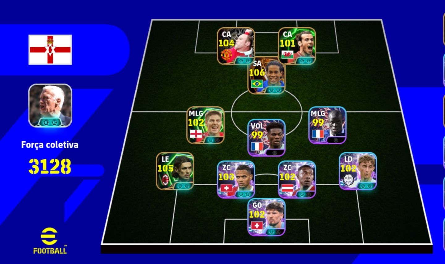 Conta com Ronaldnho Big Time Maldini Rooney e Pack da Françav