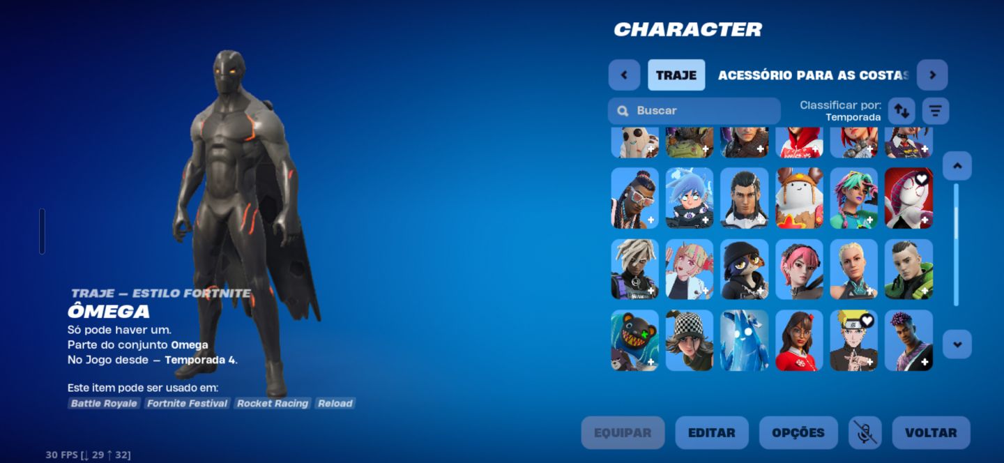 Conta og com a temporada 4,5,6,7,2 full com mais de 100 skins