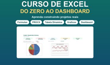 CURSO DE EXCEL DO ZERO AO DASHBOARD + 4 PLANILHAS [ENTREGA AUTOMATICA]