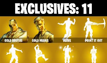 178 skins | Gold Midas | Gold Brutus | Menace | Predator | Catalyst | Raz