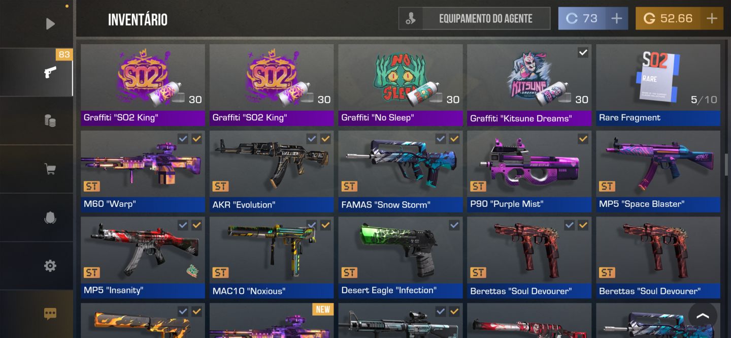 STANDOFF 2 INSANA LVL 96 | LUVAS + 2 FACAS + SKINS ST + MEDALH