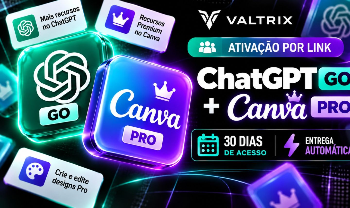 ChatGPT Go 30 Dias + Canva Pro | Ativação por Link | Entrega Automática