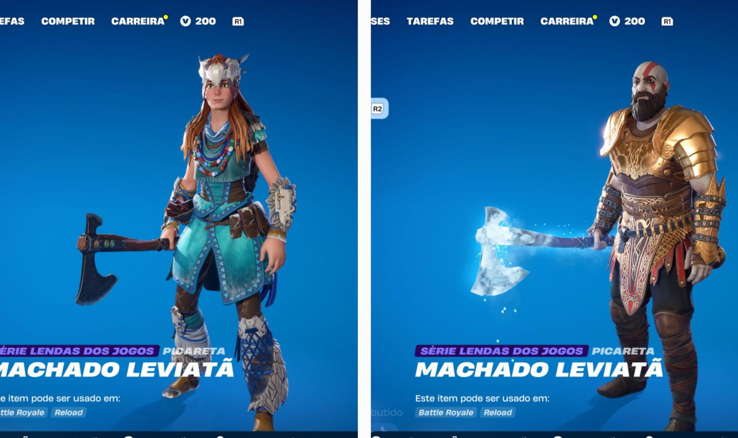 CONTA FORTNITE: 242 SKINS + 184 PICARETAS | KRATOS PS5 + MACHADO DO KRATOS