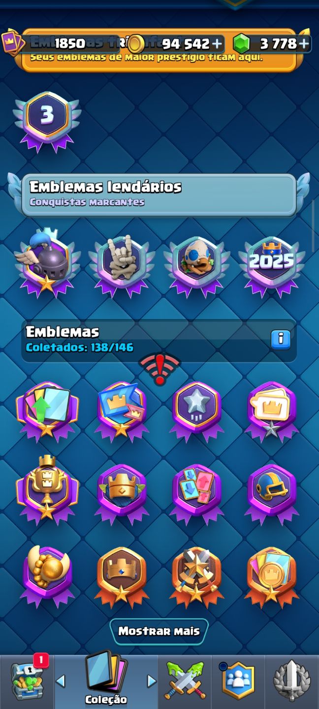 Conta Clash Royale 20 cartas level 16, maior campeão e banner raro